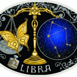 Сребърна монета „Зодиакални знаци – Везни“