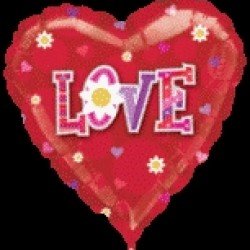 Фолиев балон сърце "LOVE"