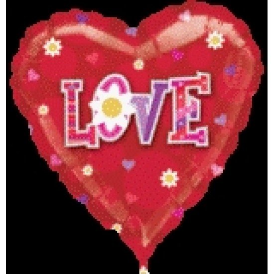 Фолиев балон сърце "LOVE"